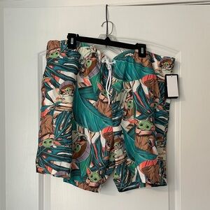 Star Wars Teal and Brown Swim Shorts
